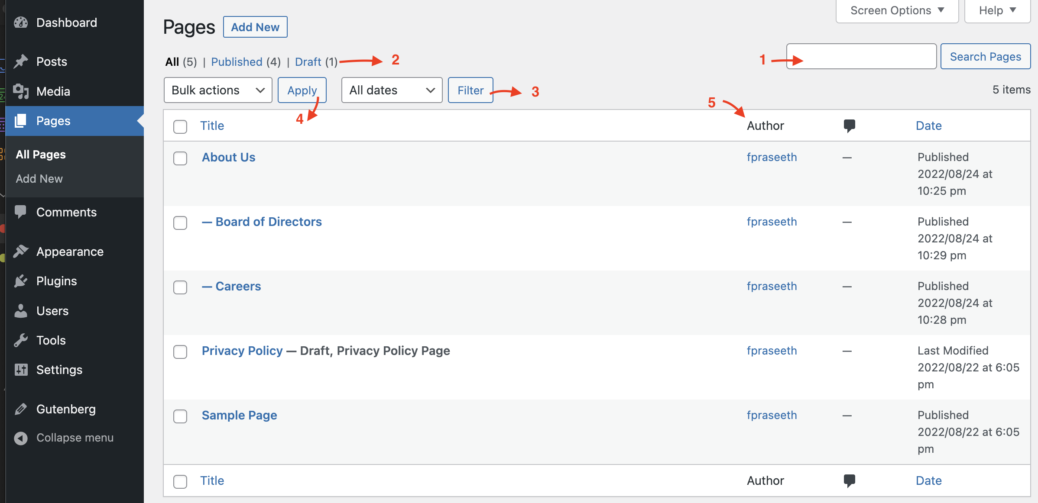 Create pages